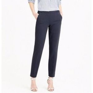 J. Crew Women's Blue/Gray Bonded Crepe Back-Zip Ankle Pants B4753 Sz 10